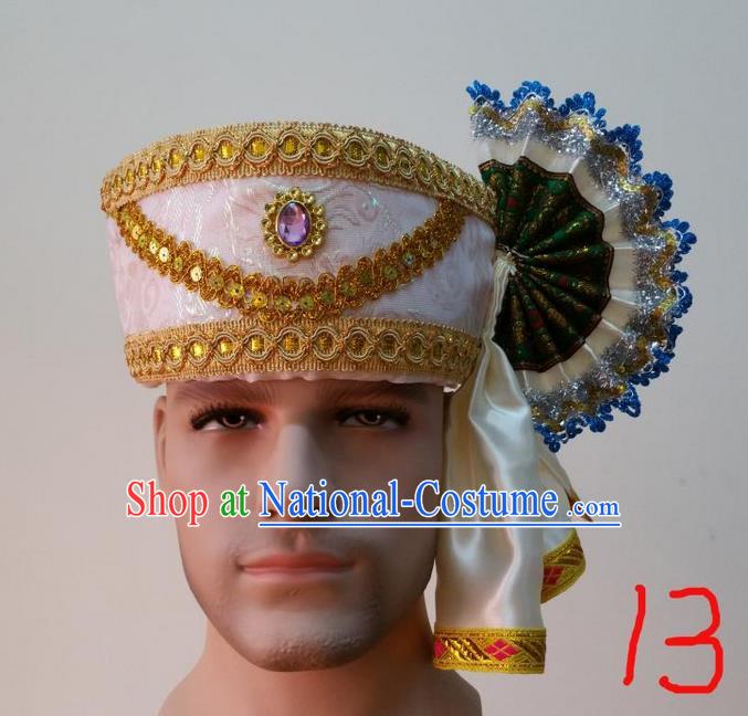 Traditional Traditional Thailand Accessories Hat, Southeast Asia Thai Dai Nationality Headwear for Men