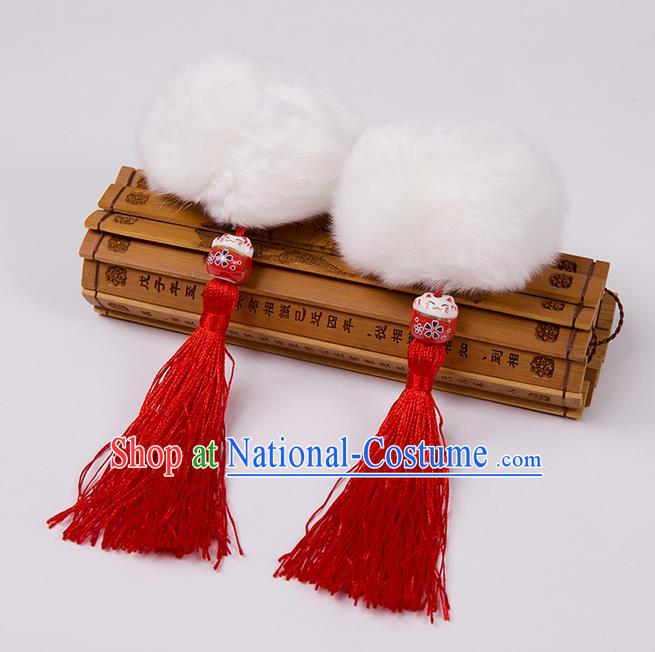 Chinese Ancient Hanfu Hair Accessories Venonat Red Tassel Hairpins, Traditional Chinese Hair Clasp for Women