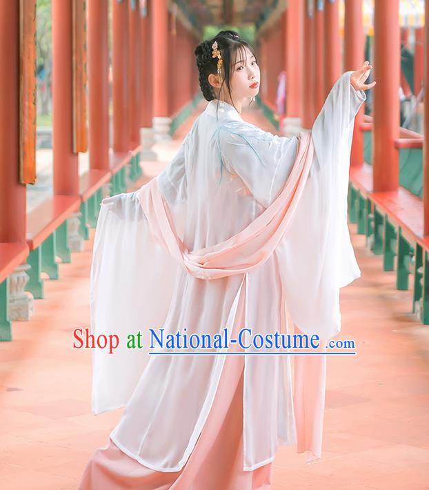 Traditional Chinese Tang Dynasty Palace Princess Costume, Elegant Hanfu Clothing Embroidered Wide Sleeve Cardigan, Chinese Ancient Princess Clothing for Women