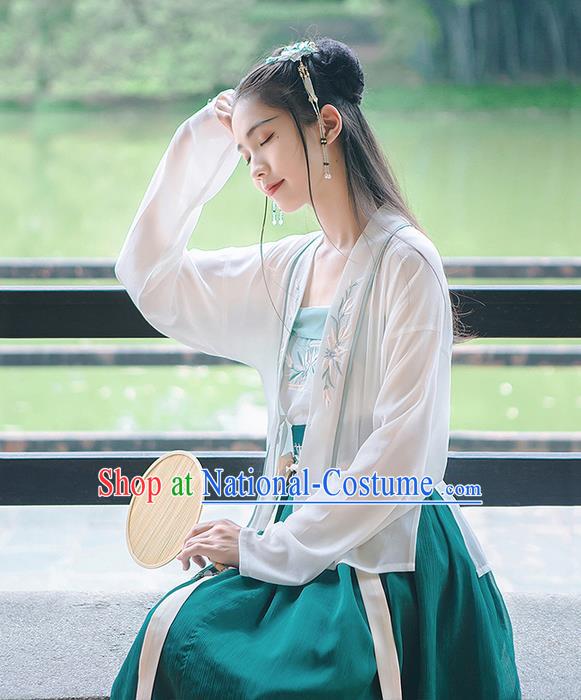 Traditional Chinese Song Dynasty Palace Princess Costume Blouse and Dress Complete Set, Elegant Hanfu Clothing Embroidered Dress, Chinese Ancient Princess Clothing for Women