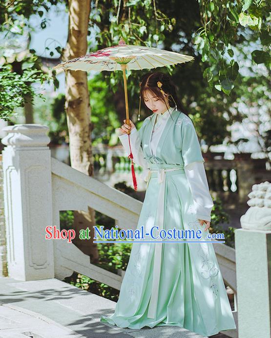 Traditional Chinese Song Dynasty Young Lady Costume Complete Set, Elegant Hanfu Clothing Embroidered Dress, Chinese Ancient Princess Clothing for Women