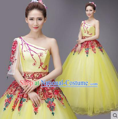 Traditional Chinese Yangge Fan Dancing Costume Modern dancing Dress Clothing