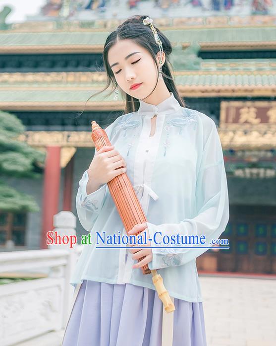 Traditional Chinese Tang Dynasty Palace Princess Costume, Elegant Hanfu Clothing Embroidered Blouse, Chinese Ancient Princess Clothing for Women