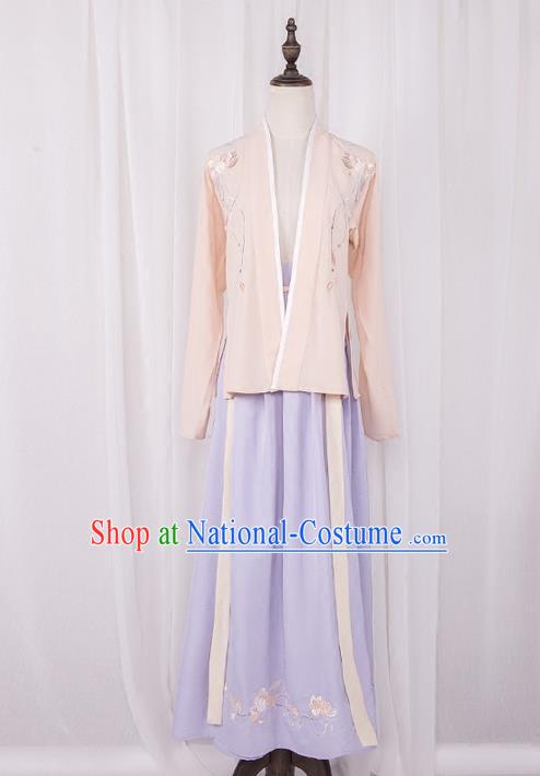 Traditional Chinese Tang Dynasty Palace Princess Costume, Elegant Hanfu Clothing Embroidered Blouse and Dress, Chinese Ancient Princess Clothing for Women