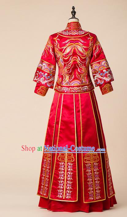 Traditional Chinese Wedding Costumes Traditional Xiuhe Suits Wedding Bride Dress Ancient Chinese bridal hair Accessory Headwear