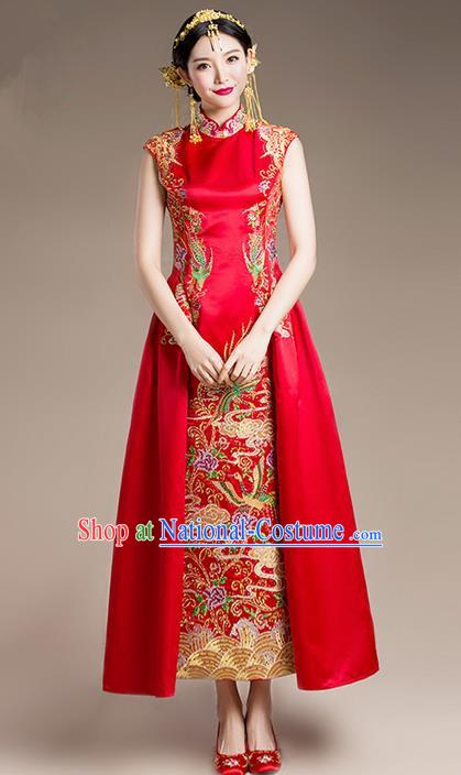 Traditional Chinese Wedding Costumes Traditional Xiuhe Suits Wedding Bride Dress Ancient Chinese bridal hair Accessory Headwear