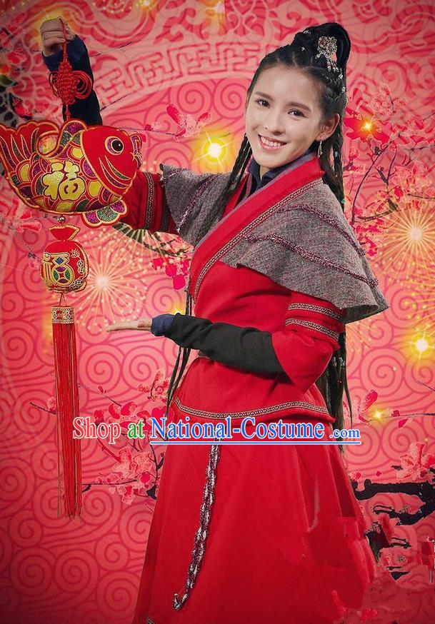 Traditional Chinese Song Dynasty Heroic Woman Costume, Chinese Ancient Hanfu Dress Jiang Hu Swordswoman Clothing for Women