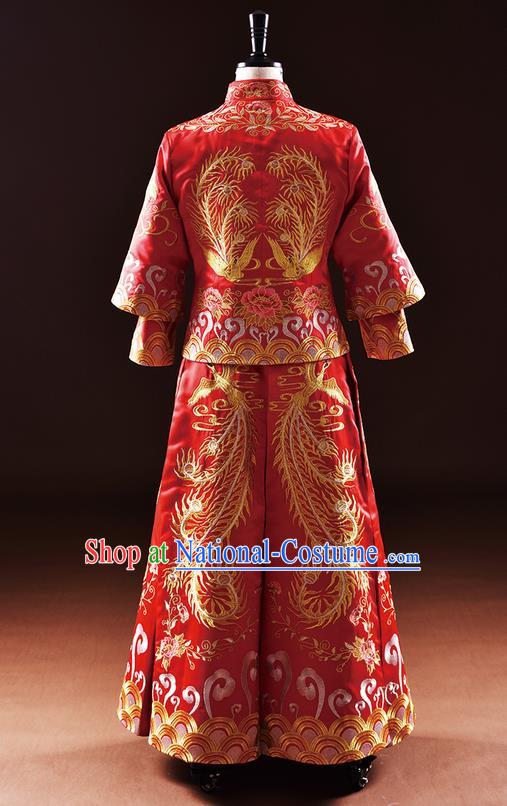 Traditional Chinese Wedding Costumes Traditional Xiuhe Suits Wedding Bride Dress Ancient Chinese bridal hair Accessory Headwear