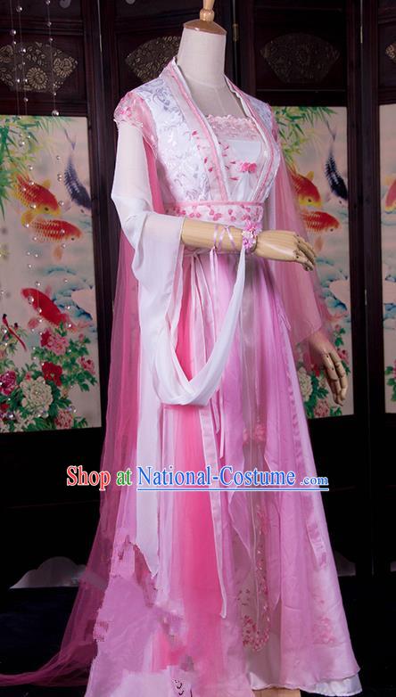 Traditional Chinese Tang Dynasty Imperial Consort Wedding Costume, Elegant Hanfu Cosplay Peri Clothing Ancient Chinese Princess Dance Dress for Women