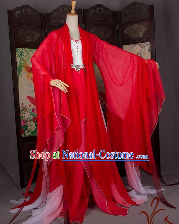 Traditional Chinese Han Dynasty Palace Princess Costume, Elegant Hanfu Cosplay Peri Clothing Ancient Chinese Imperial Consort Dance Dress for Women