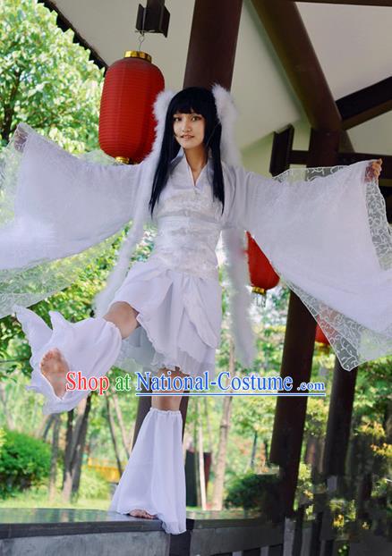 Traditional Chinese Cosplay Funsbau Costume, Chinese Ancient Hanfu Han Dynasty Young Lady Dance Clothing for Women