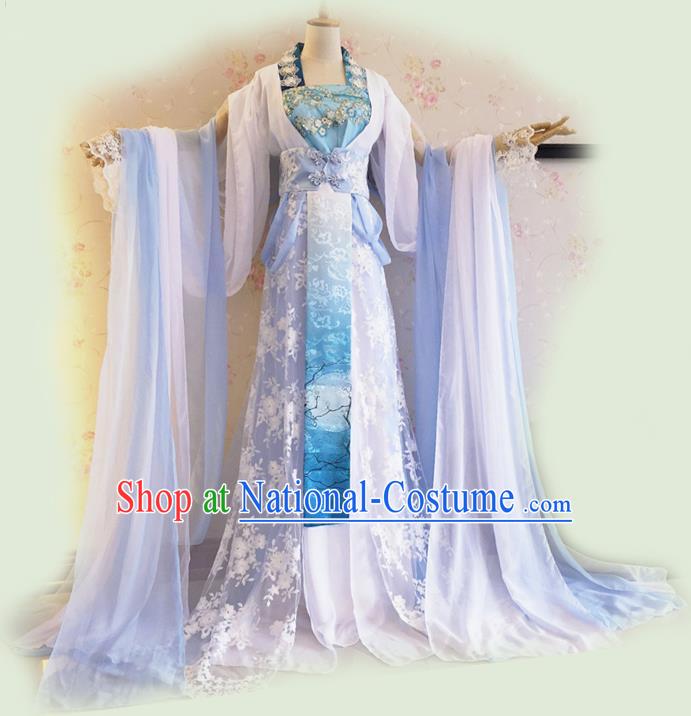 Traditional Chinese Cosplay Imperial Consort Fairy Costume, Chinese Ancient Printing Hanfu Tang Dynasty Princess Dress Clothing for Women