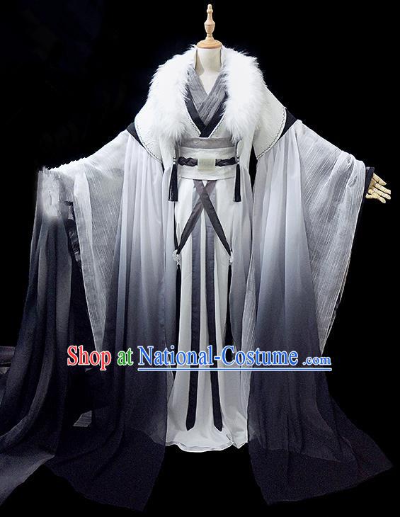 Traditional Ancient Chinese Young Men Costume, Chinese Han Dynasty Royal Highness Embroidered Robes Clothing for Men