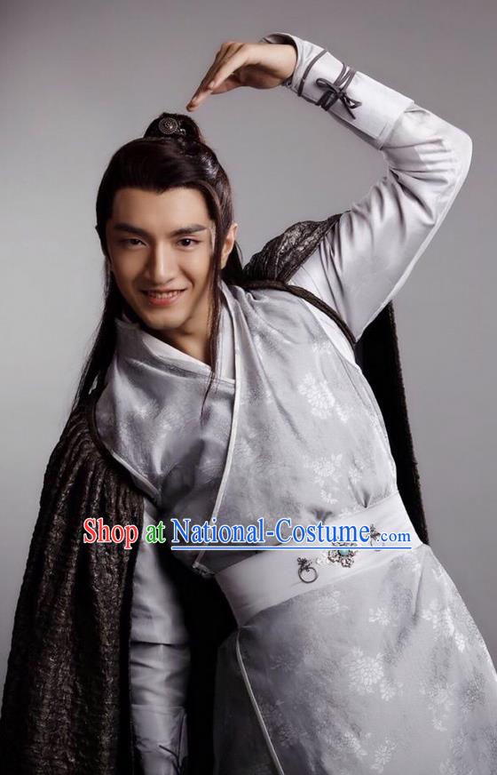 Traditional Ancient Chinese Young Man Costume and Headpiece Complete Set, Princess Agents Chinese Southern and Northern Prince Robe Clothing