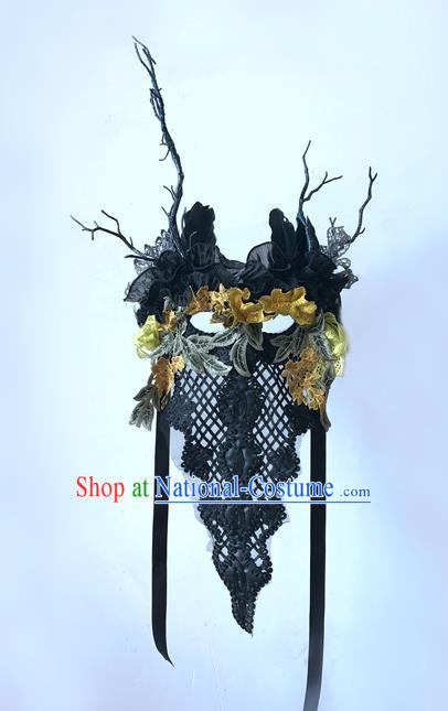 Top Grade Chinese Theatrical Headdress Ornamental Masquerade Lace Mask, Brazilian Carnival Halloween Occasions Handmade Miami Veil Mask for Women