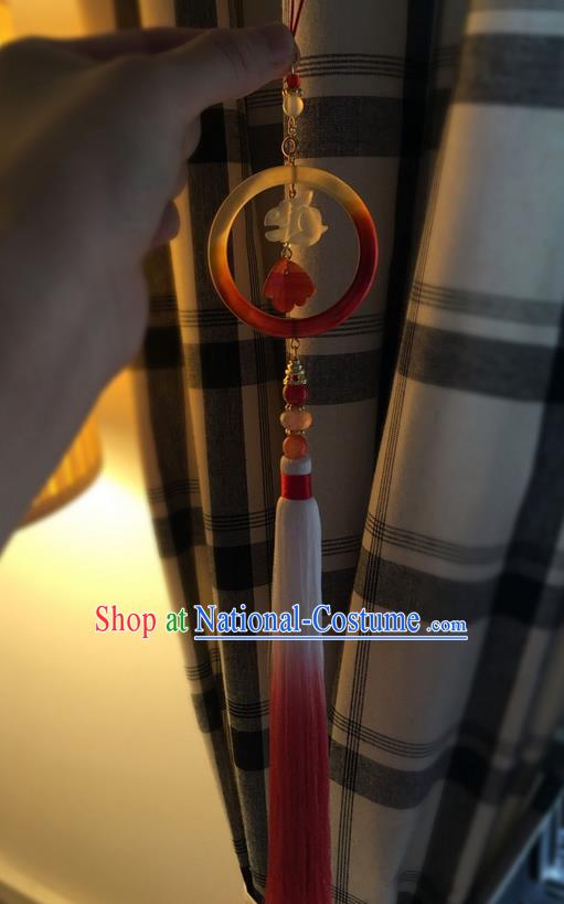 Asian Chinese Traditional Jewelry Accessories Palace Pendant, China Ancient Handmade Bride Hanfu Tassel Jade Waist Pendant for Women