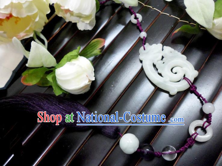 Top Grade Handmade Traditional China Handmade Jewelry Accessories Jade Pendant, Ancient Chinese Palace Tassel Waist Decorations for Women