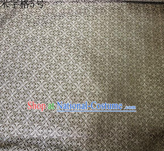 Asian Chinese Traditional Embroidery Intersected Figure Mud Golden Satin Silk Fabric, Top Grade Brocade Tang Suit Hanfu Dress Fabric Cheongsam Mattress Cloth Material