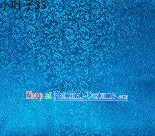 Asian Chinese Traditional Embroidered Wheat Flowers Light Blue Silk Fabric, Top Grade Arhat Bed Brocade Tang Suit Hanfu Dress Fabric Cheongsam Cloth Material