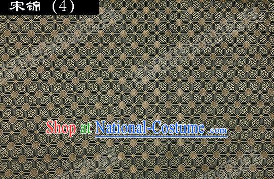 Asian Chinese Traditional Embroidered Flowers Black Song Brocade Silk Fabric, Top Grade Satin Tang Suit Hanfu Dress Fabric Cheongsam Cloth Material