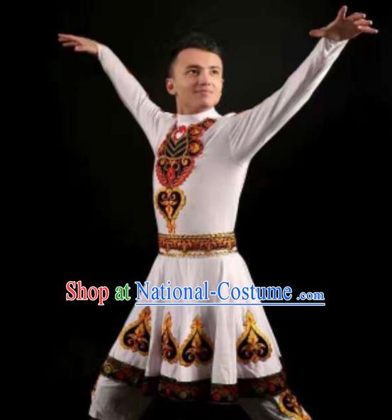 Traditional Chinese Uyghur Nationality Dance Costume, Folk Dance Ethnic Clothing, Chinese Minority Nationality Uigurian Dance Clothing for Men