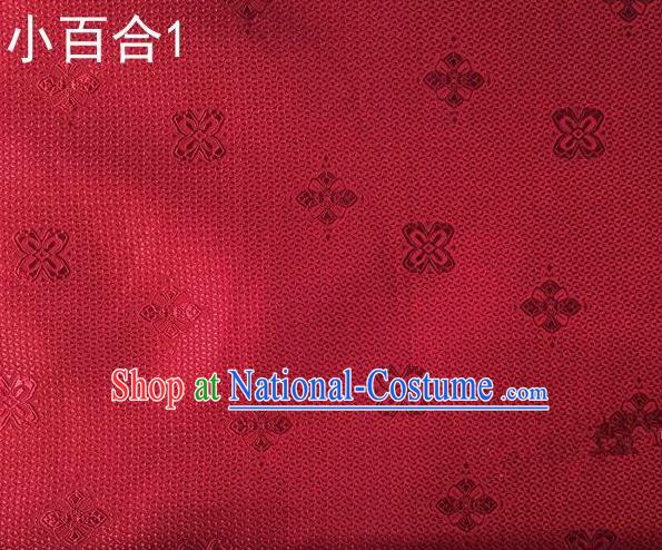 Asian Chinese Traditional Jacquard Weave Satin Red Silk Fabric, Top Grade Brocade Tang Suit Hanfu Dress Fabric Cheongsam Cloth Material