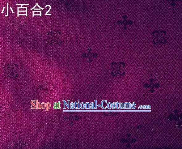 Asian Chinese Traditional Jacquard Weave Satin Purple Silk Fabric, Top Grade Brocade Tang Suit Hanfu Dress Fabric Cheongsam Cloth Material