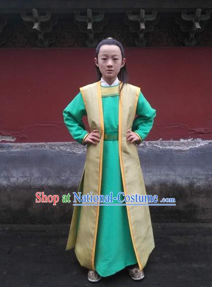 Traditional Asian Chinese Ancient Song Dynasty Little Prince Costume, China Elegant Hanfu Clothing Nobility Childe Scholar Clothing for Kids