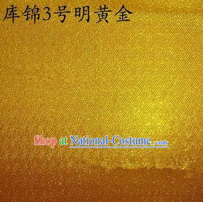 Asian Chinese Traditional Jacquard Weave Bright Golden Xiuhe Suit Satin Silk Fabric, Top Grade Brocade Tang Suit Hanfu Dress Fabric Cheongsam Cloth Material