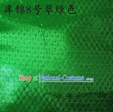 Asian Chinese Traditional Jacquard Weave Green Xiuhe Suit Satin Silk Fabric, Top Grade Brocade Tang Suit Hanfu Dress Fabric Cheongsam Cloth Material