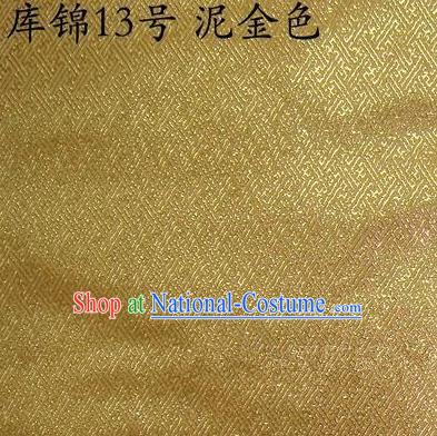 Asian Chinese Traditional Jacquard Weave Mud Golden Xiuhe Suit Satin Silk Fabric, Top Grade Brocade Tang Suit Hanfu Dress Fabric Cheongsam Cloth Material