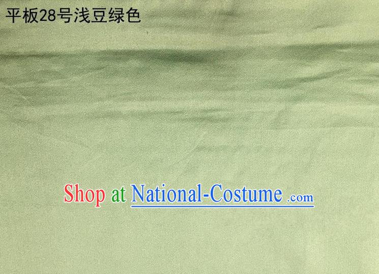 Asian Chinese Traditional Satin Solid Color Silk Fabric, Top Grade Nanjing Brocade Tang Suit Hanfu Light Green Fabric Cheongsam Cloth Material