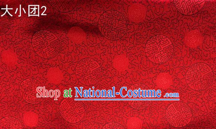 Traditional Asian Chinese Handmade Embroidery Satin Red Silk Fabric, Top Grade Nanjing Brocade Ancient Costume Tang Suit Hanfu Clothing Fabric Cheongsam Cloth Material