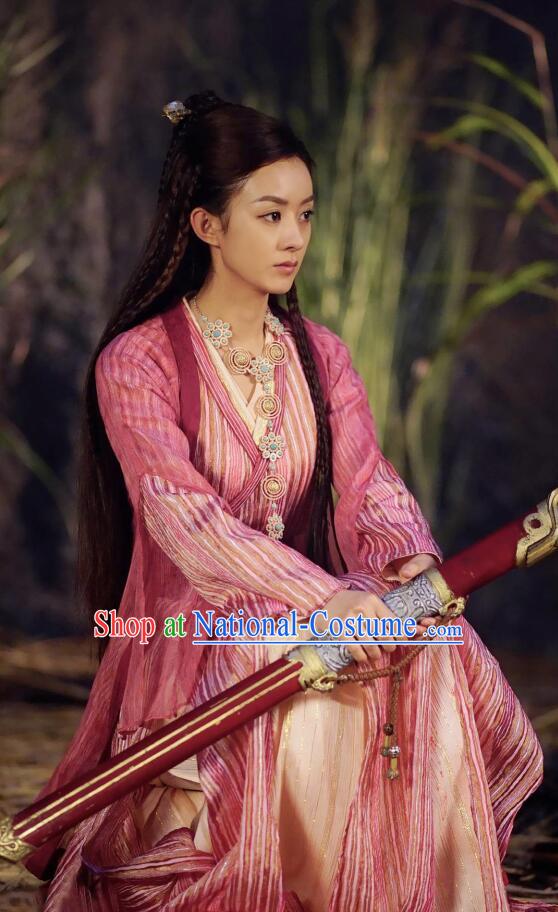 Asian Chinese Traditional Northern and Southern Dynasties Swordswoman Costume and Headpiece Complete Set, Princess Agents China Elegant Hanfu Female Embroidery Clothing