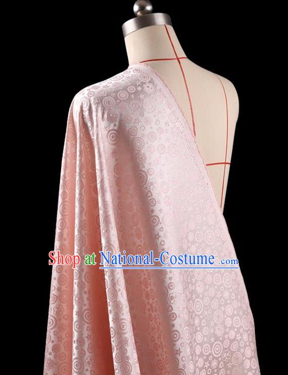 Traditional Asian Chinese Handmade Embroidery Flowers Dress Silk Tapestry Pink Fabric Drapery, Top Grade Nanjing Brocade Ancient Costume Cheongsam Cloth Material