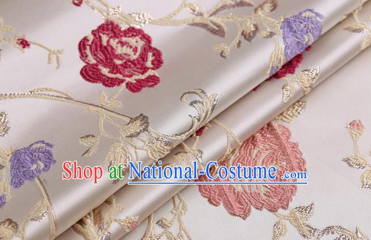 Chinese Traditional Flower Silk Fabric Brocade Embroidered Fabric Dress Material