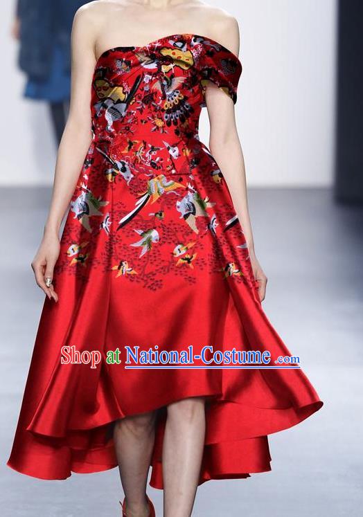 Chinese Traditional Flower Silk Fabric Brocade Embroidered Fabric Dress Material