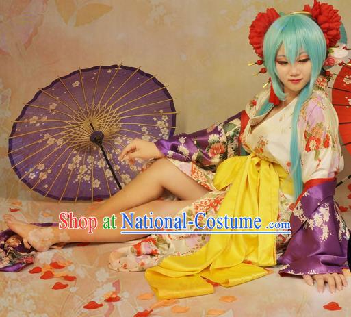 Asian Chinese Traditional Cospaly Tang Dynasty Young Lady Costume and Wigs, China Elegant Hanfu Princess Dress for Women