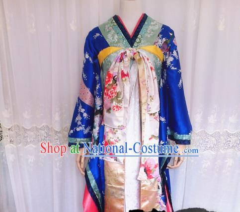 Asian Chinese Traditional Cospaly Tang Dynasty Oiran Costume, China Elegant Hanfu Palace Lady Dress Clothing for Women