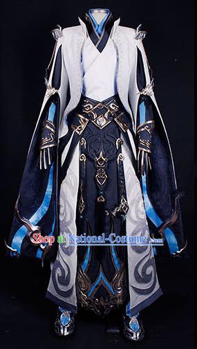 Asian Chinese Traditional Cospaly Costume Customization Ming Dynasty Royal Highness Costume, China Elegant Hanfu Swordsman Clothing for Men