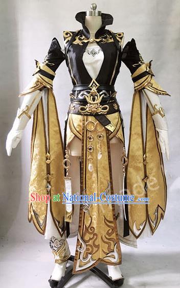 Asian Chinese Traditional Cospaly Costume Customization Ming Dynasty General Costume, China Elegant Hanfu Swordsman Clothing for Women