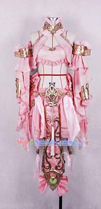 Asian Chinese Traditional Cospaly Customization Ming Dynasty Young Lady Costume, China Elegant Hanfu Knight-errant Pink Clothing for Women