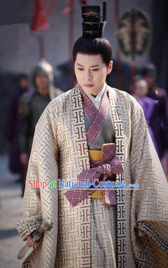 Asian Chinese Traditional Royal Highness Costume, Lost Love In Times China Ancient Northern and Southern Dynasties Prince Robe Clothing