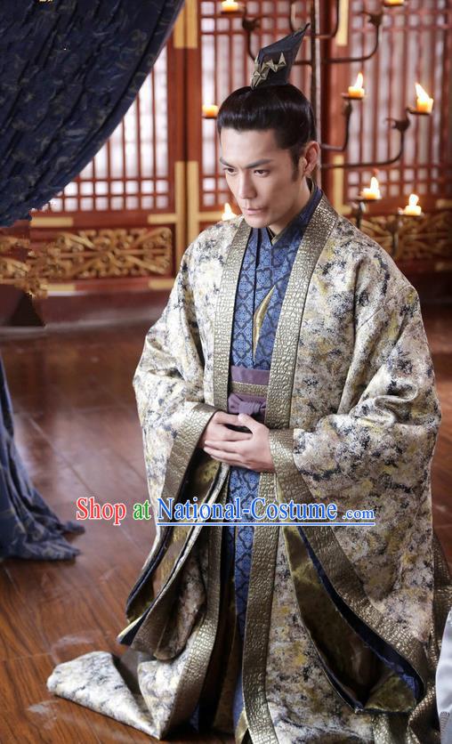 Asian Chinese Traditional Ancient Minister Costume, Lost Love In Times China Northern and Southern Dynasties High-ranking Official Prince Robe Clothing