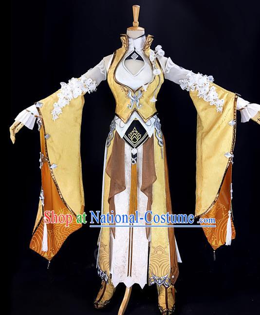 Asian Chinese Traditional Cospaly Costume Customization Ancient Royal Princess Costume Complete Set, China Elegant Hanfu Swordsman General Clothing for Women