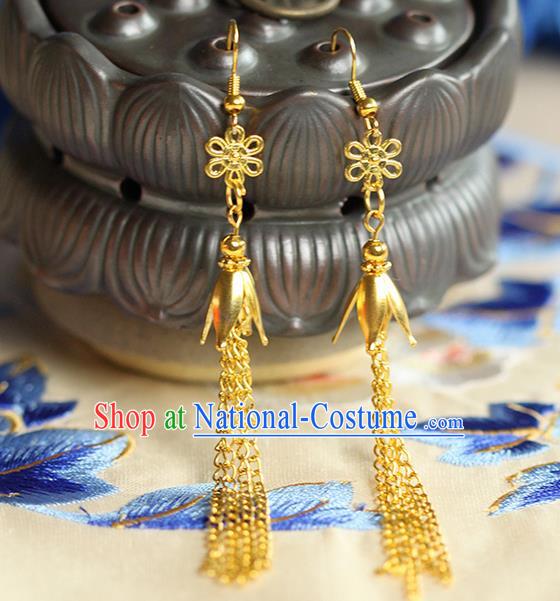 Chinese Ancient Style Hair Jewelry Accessories Wedding Imperial Consort Earrings, Hanfu Xiuhe Suits Bride Handmade Eardrop for Women