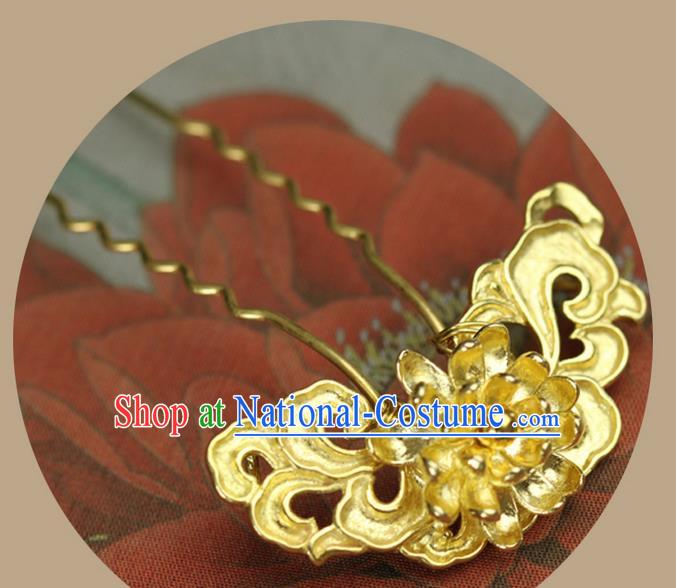 Traditional Handmade Chinese Ancient Classical Hair Accessories Brass Hairpin, Step Shake Hair Sticks Hair Fascinators Hairpins for Women