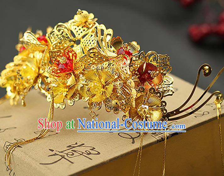 Chinese Ancient Style Hair Jewelry Accessories Hairpins xiuhe Suit Headwear Headdress Hair Fascinators for Women