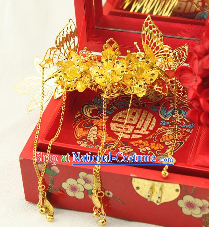 Chinese Ancient Style Hair Jewelry Accessories Hairpins xiuhe Suit Headwear Headdress Hair Fascinators for Women