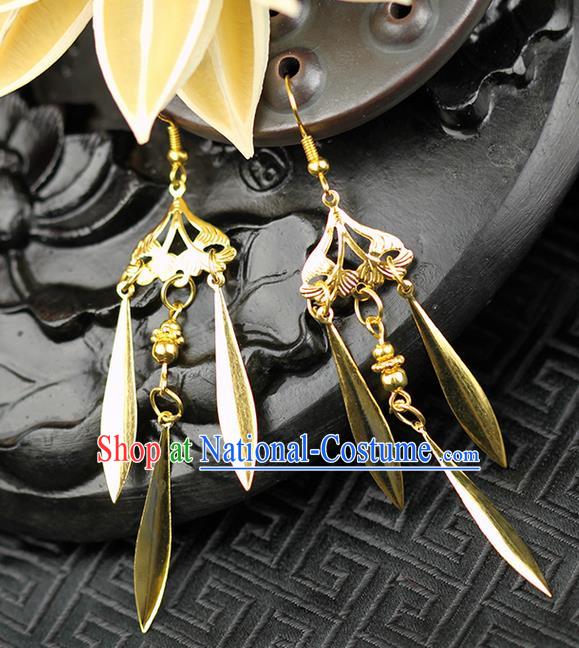 Chinese Ancient Style Hair Jewelry Accessories Wedding Imperial Consort Earrings, Hanfu Xiuhe Suits Bride Handmade Eardrop for Women